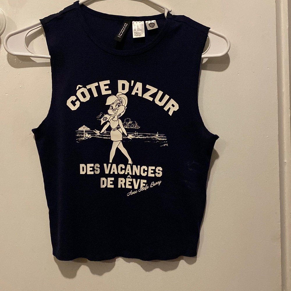 A dark blue Tank top